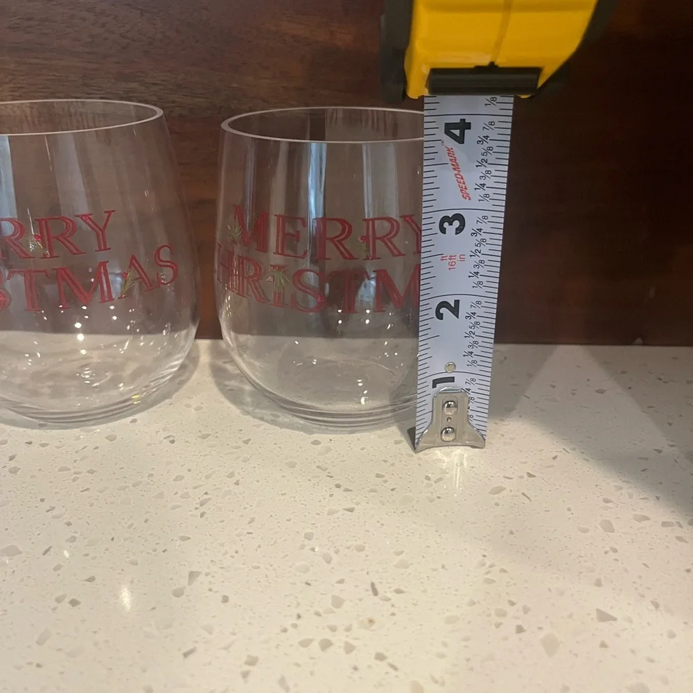 Threshold Merry Christmas Stemless Wine Glasses - Set of 4